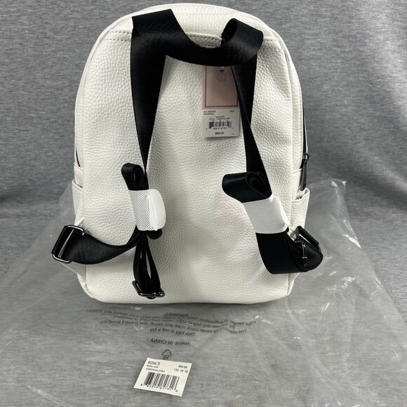 New Juicy Couture All Nighter White Charm Logo Backpack Travel Purse - Picture 3 of 13